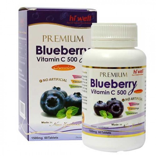 Hi Well Blueberry Vitamin C 500 60 Chewable Tablets New Zealand