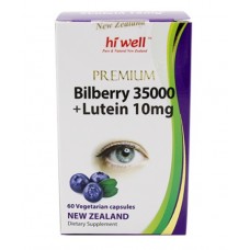 Hi Well Premium Bilberry 35000 Lutein 10mg 60 Vege Capsules