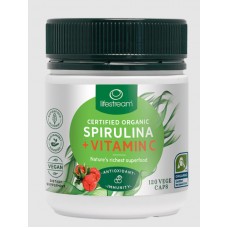 Lifestream Certified Organic Spirulina Plus Vitamin C 120 Capsules