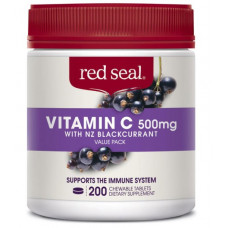 Red Seal Vitamin C 500mg With NZ Blackcurrant 200 Chewable Tablets