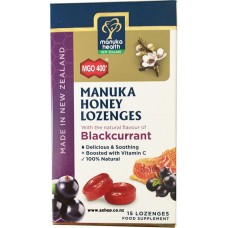 Manuka Health MGO 400+ Manuka Honey Lozenges with Blackcurrant 15 Lozenges