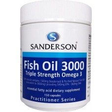 Sanderson Fish Oil 3000 Triple Strength Omega 3 150 Capsules