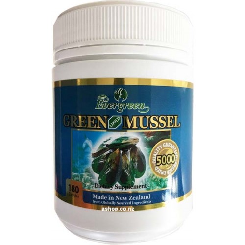 Evergreen Green Lipped Mussel 5000 180 Capsules New Zealand